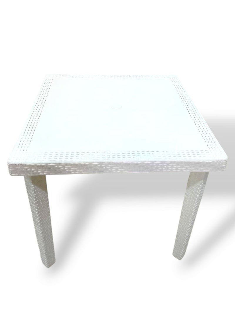 خورشيد للبلاستيك ترابيزة بلاستيكية زمردة رتان من خورشيد بلاست للبلاستيك - أبيض - Image 1